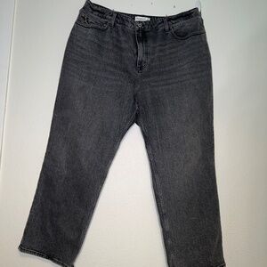Abercrombie and Fitch Vintage High Rise Straight Leg Curve Love Jeans Grey 35R